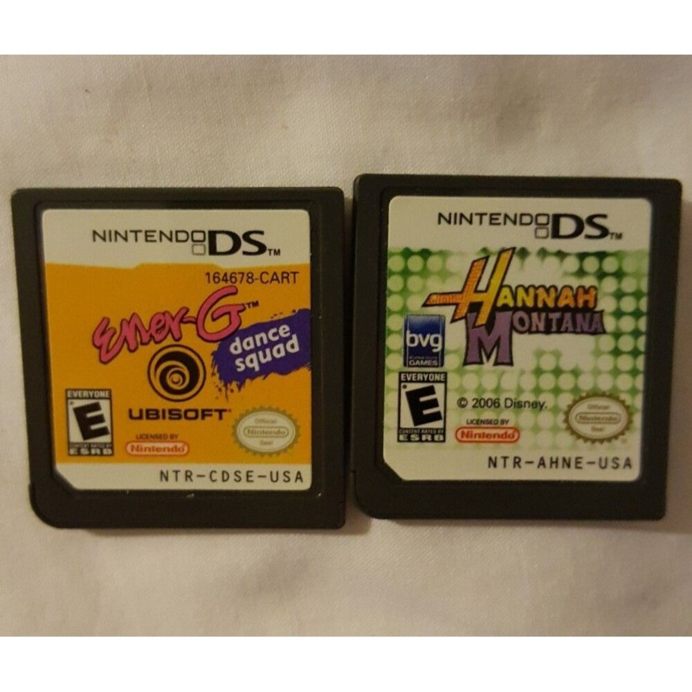 Lot of 2 Ener-G Dance Squad & Hanna Montana Nintendo DS Game Only